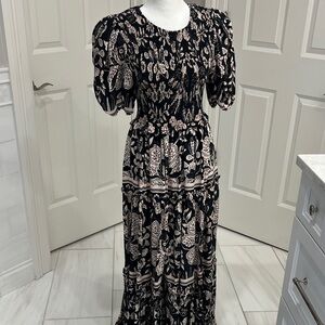 FARM Rio Black and Cream Maxi Dress